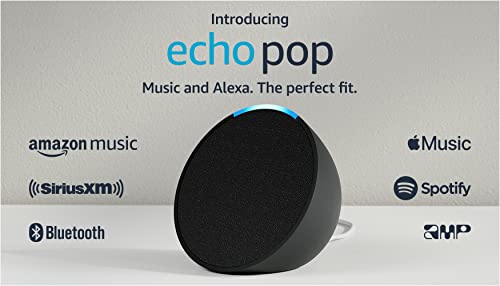 Amazon Echo Pop | Full sound compact smart speaker with Alexa | Charcoal