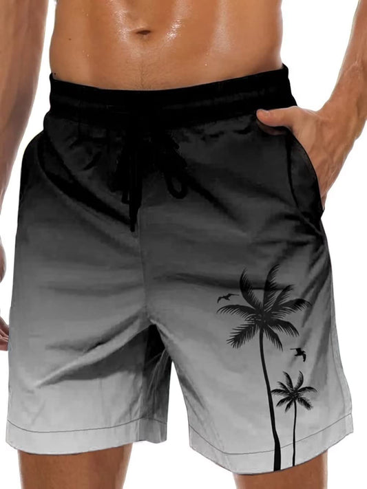 Lzzidou Men's Swim Trunks Quick Dry Hawaiian Board Shorts Lined Beach Shorts with Pockets