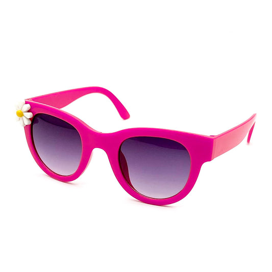 XINBO LOOK Kids fashionable Pink Sunglasses With Floral Decoration, for Kids Age 3-10, Toddler Sunglasses Boys Girls Anti-UV Protection