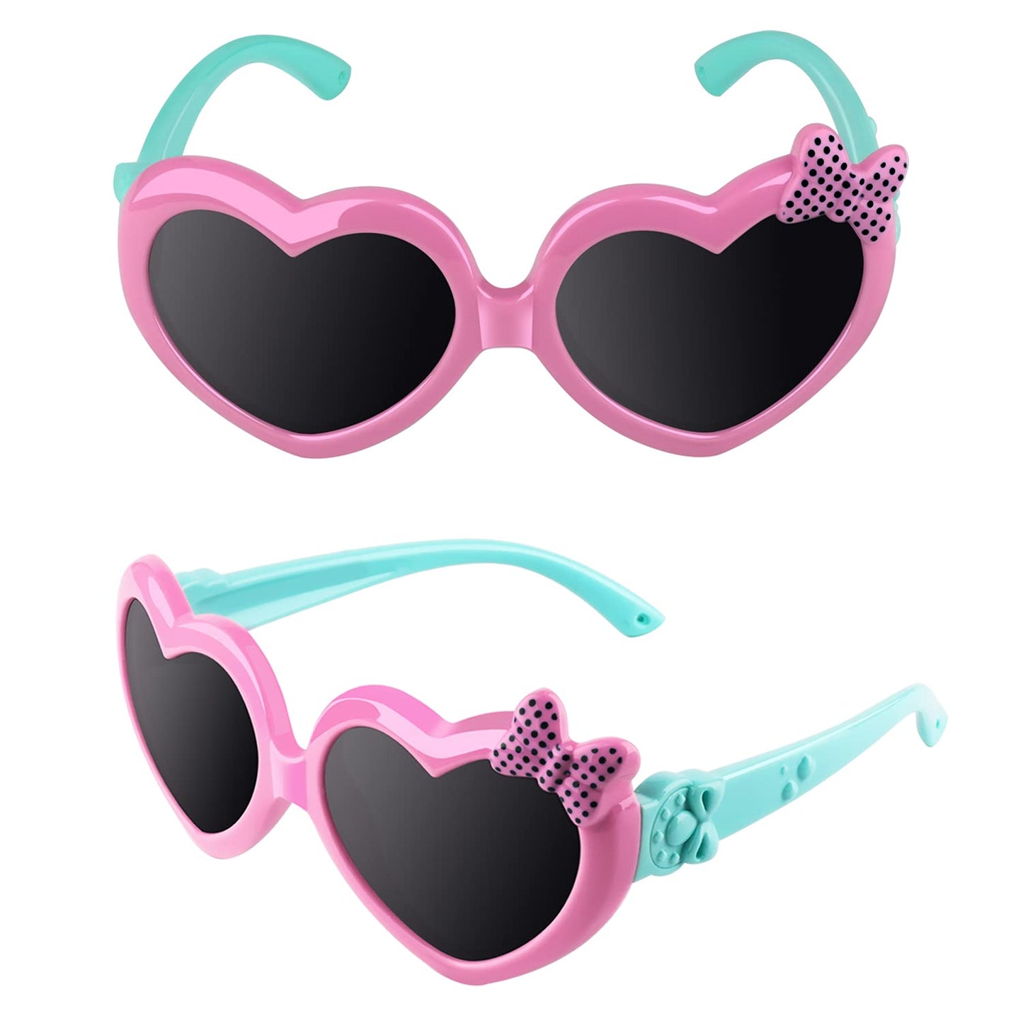 CGID Soft Rubber Kids Girls Heart shaped Polarized Sunglasses for Children,K78