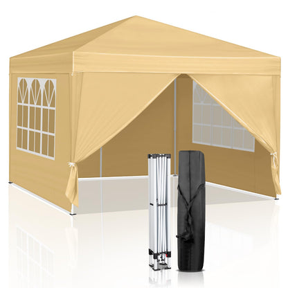 Outvita 10x10ft Ez Pop Up Canopy, Portable Instant Canopy Tent with 4 SideWalls for Outdoor Events, Party, Wedding, Birthday,Graduation