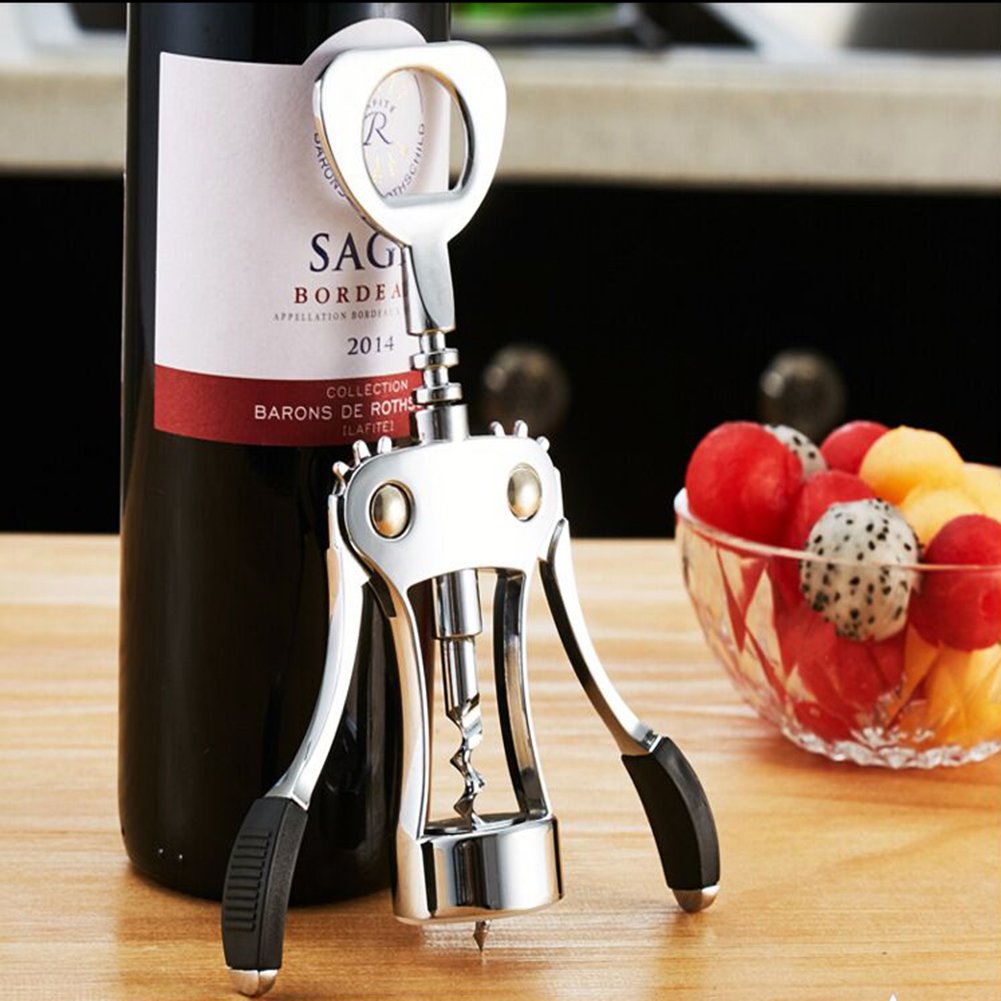 Foho Best Wing Bottle Opener Luxury Corkscrew with Stopper Set for Wine Enthusiast Waiters-Sleeve Anchors, Stainless Steel