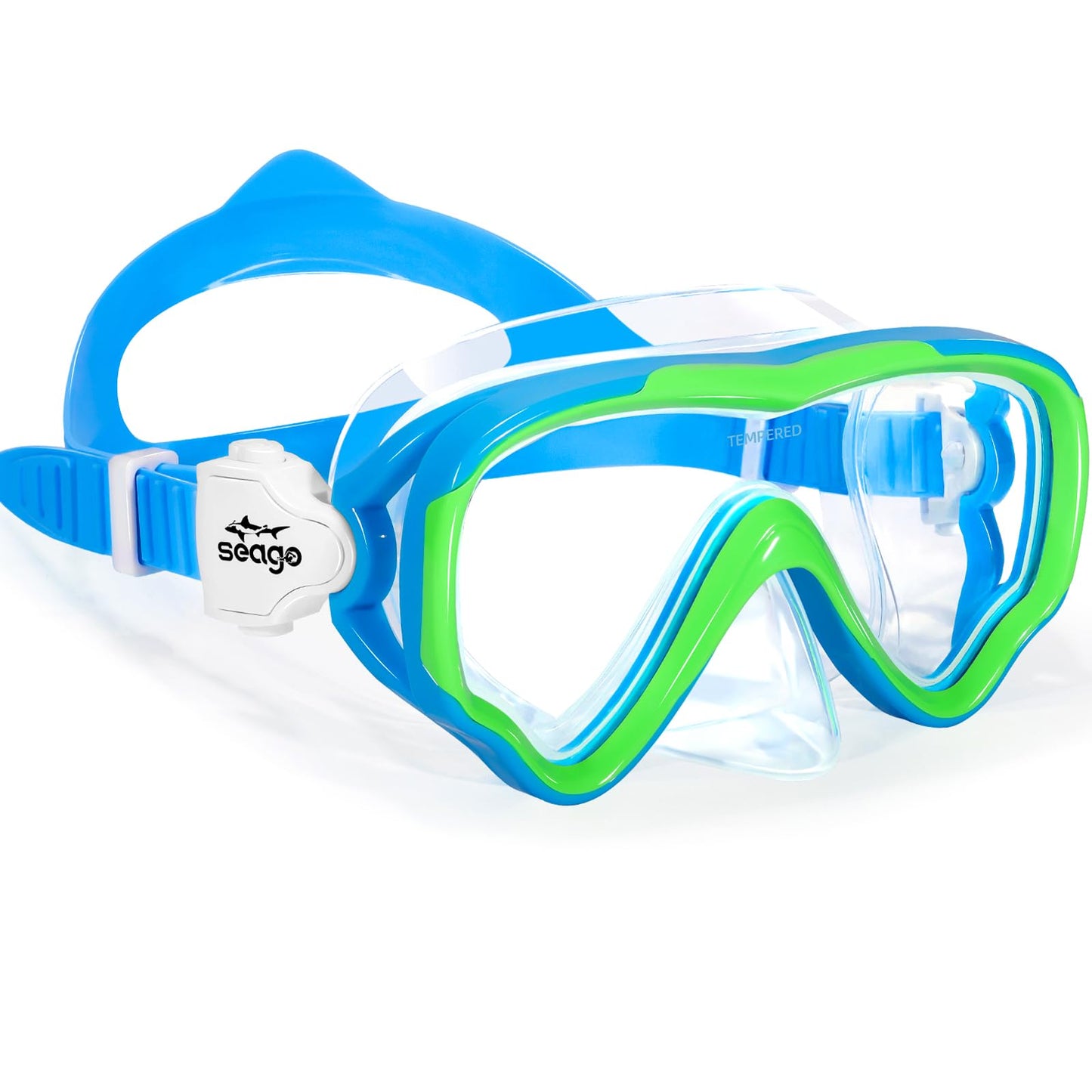 Seago Kids Swim Goggles Swimming Goggles for Kids Boys Girls Toddlers Youth 5-15 Anti-Fog 180° Clear Goggles No Leak Pool Underwater Swim Goggles with Nose Cover Swimming Diving Equipment