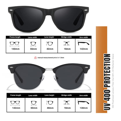 Reglaaly Sunglasses Men and Womens, Polarized Sunglasses for men with UV Blocking Semi-Rimless Frame for Driving & Hiking