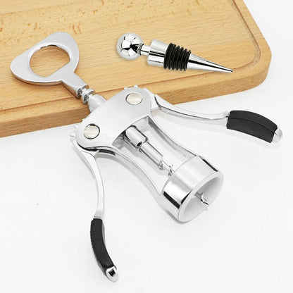 Foho Best Wing Bottle Opener Luxury Corkscrew with Stopper Set for Wine Enthusiast Waiters-Sleeve Anchors, Stainless Steel