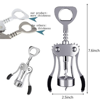 Foho Best Wing Bottle Opener Luxury Corkscrew with Stopper Set for Wine Enthusiast Waiters-Sleeve Anchors, Stainless Steel