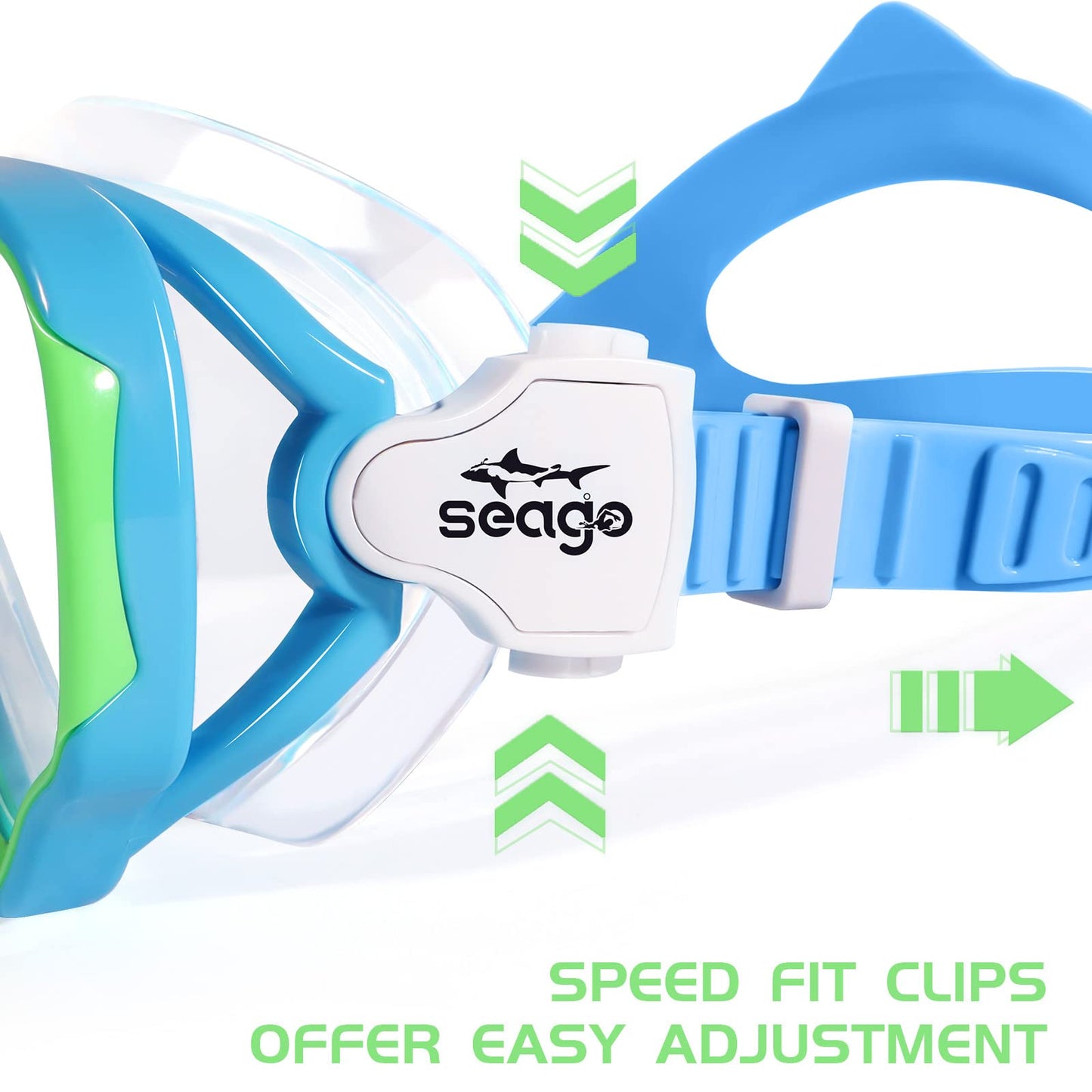 Seago Kids Swim Goggles Swimming Goggles for Kids Boys Girls Toddlers Youth 5-15 Anti-Fog 180° Clear Goggles No Leak Pool Underwater Swim Goggles with Nose Cover Swimming Diving Equipment