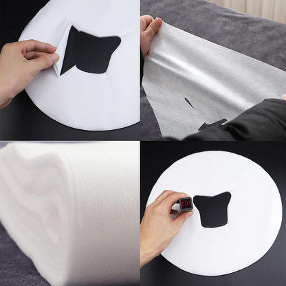 100Pcs Disposable Face Cradle Covers,Non-Woven Yoni Steam Seat Cushion Liners,Disposable Circular Shape Massage Face Covers for Massage Tables Spa Salon Home use