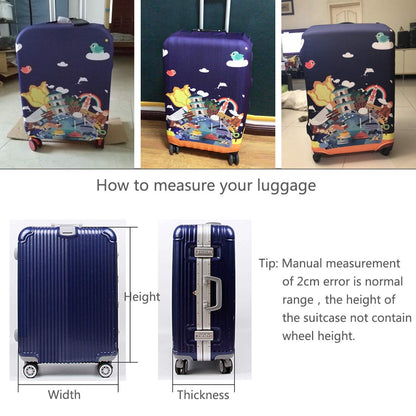 TRAVEL KIN Thickened Luggage Cover ，Washable Travel Gear Cover，18/24/28/32 Inch Suitcase Spandex Protective Cover (S(18"-21" luggage), China Attractions)