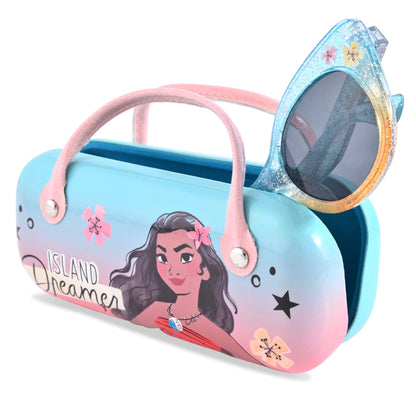 Disney Moana Girls Sunglasses For Kids with Matching Glasses Case and UV Protection for Toddlers (One Size, Green)