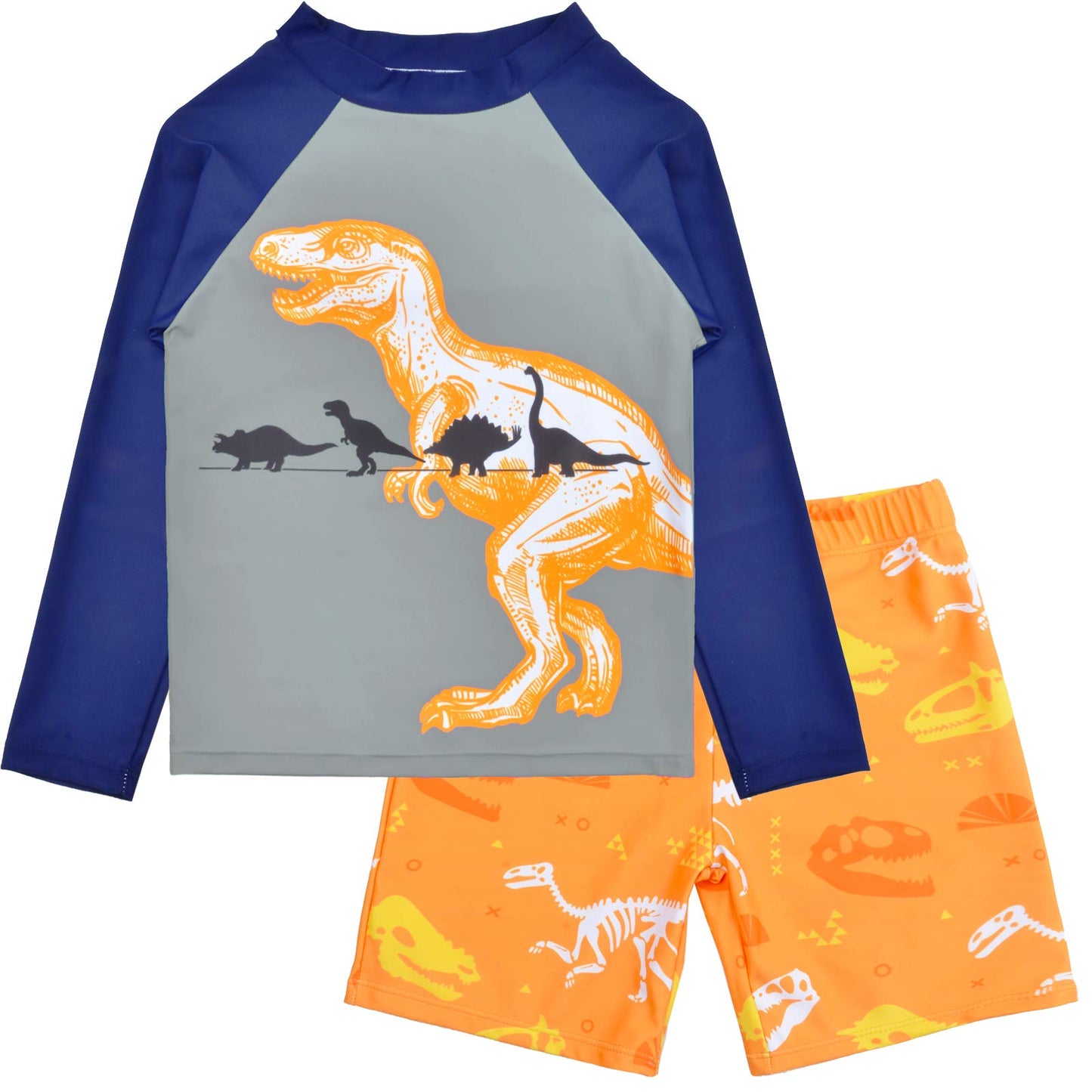 PASHOP Boys Swimsuit Rash Guard Boys' Swimwear Dinosaur Swimming Suits Bathing Suit for Toddler Boys Swim Trunk