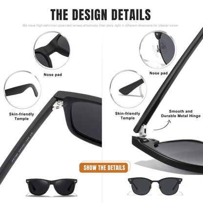 Reglaaly Sunglasses Men and Womens, Polarized Sunglasses for men with UV Blocking Semi-Rimless Frame for Driving & Hiking