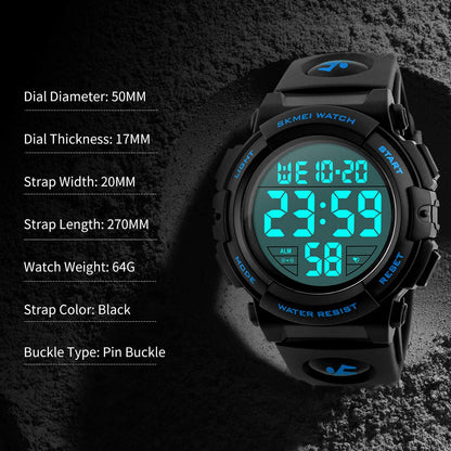 L LAVAREDO Mens Digital Watch Sports Military Watches Waterproof Outdoor Chronograph Wrist Watches for Men with LED Back Ligh/Alarm/Date