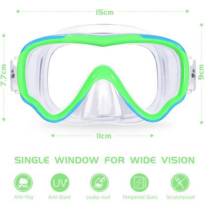 Seago Kids Swim Goggles Swimming Goggles for Kids Boys Girls Toddlers Youth 5-15 Anti-Fog 180° Clear Goggles No Leak Pool Underwater Swim Goggles with Nose Cover Swimming Diving Equipment