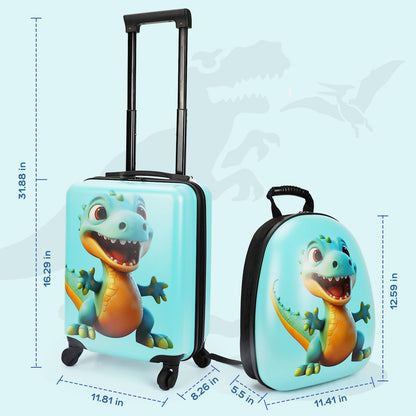 emissary Kids Luggage With Wheels For Boys Girls, Kids Suitcases With Wheels For Boys Girls, Dinosaur Kids Luggage Set, Kids Carry on Luggage with Wheels, Toddler Rolling Suitcase For Boys Girls