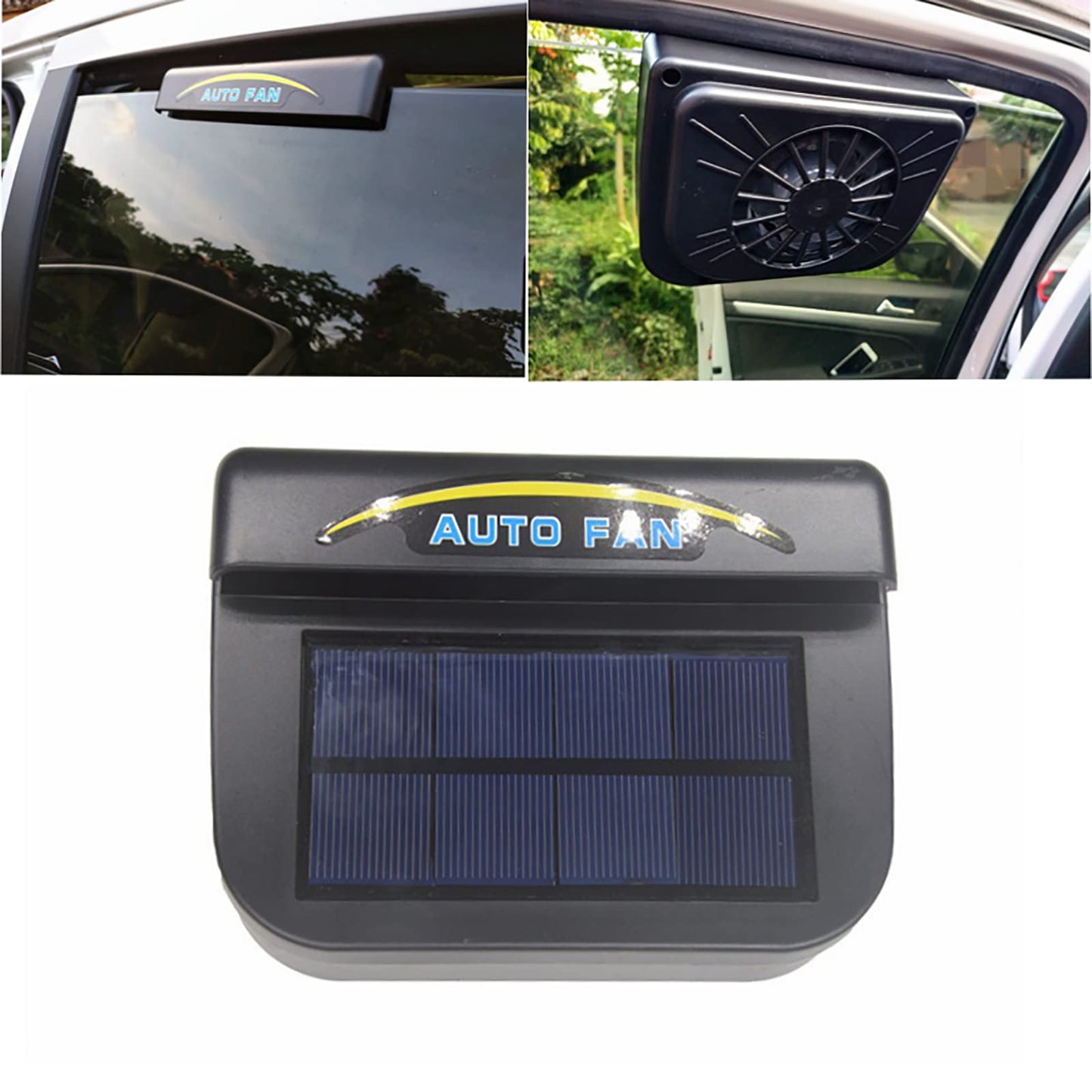 Solar Power Car Auto Air Vent Cool Fan Cooler Ventilation System Radiator Fan Exhaust Heat Fan Automobile Fan with Rubber (Style-B)