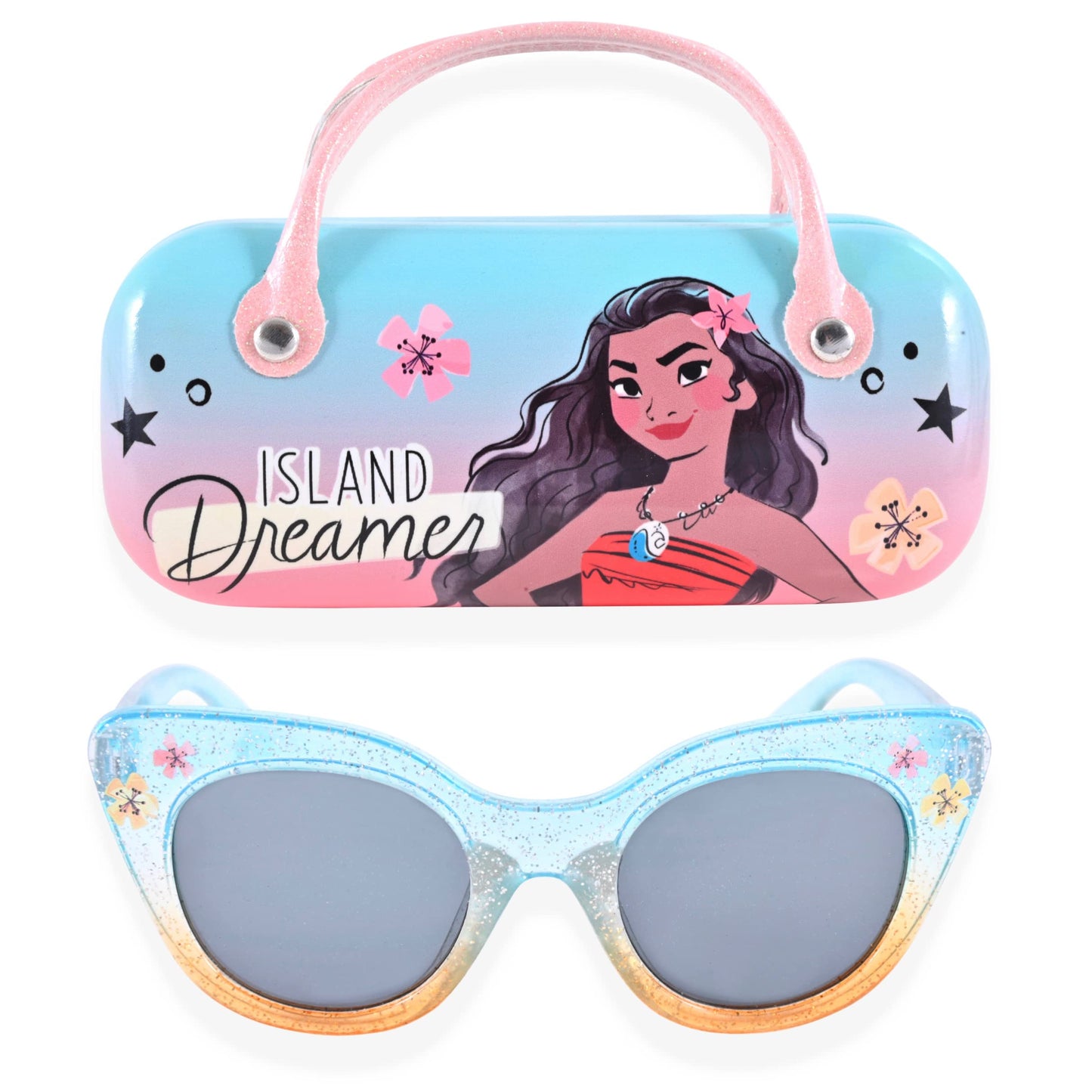 Disney Moana Girls Sunglasses For Kids with Matching Glasses Case and UV Protection for Toddlers (One Size, Green)