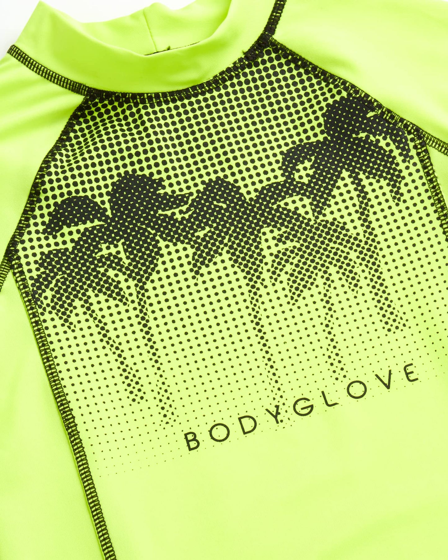 Body Glove Boys' Rash Guard Swim Set - 2 Piece UPF 50+ Swim Shirt and Bathing Suit Trunk for Boys (4-12), Size 4, Green Neon/Palm Trees