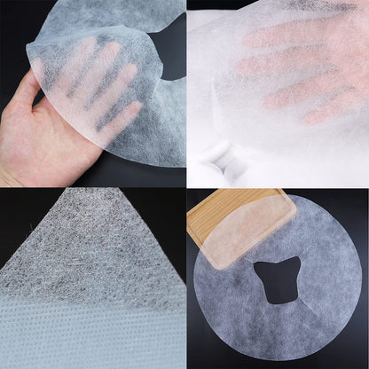 100Pcs Disposable Face Cradle Covers,Non-Woven Yoni Steam Seat Cushion Liners,Disposable Circular Shape Massage Face Covers for Massage Tables Spa Salon Home use