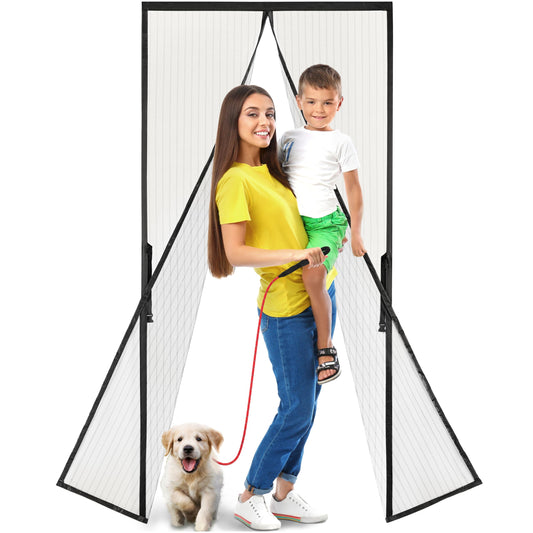 Magnetic Screen Door (38 x 83 inch, Black) Fits Door Size 36" x 82", Heavy-Duty Reinforced Hands-Free Mesh Curtain, Pet-Friendly, Keeps Out Bugs by KapStrom