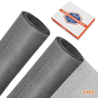 MAGZO Window Screen Replacement, 48"W x 99"L 2pcs Window Mesh, DIY Polyester Window Net Roll, Gray