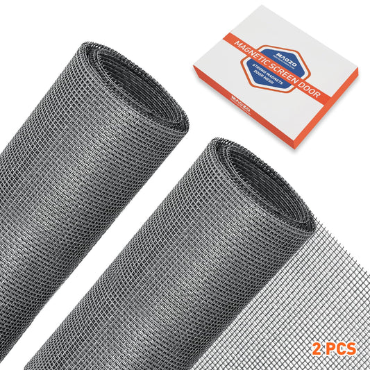 MAGZO Window Screen Replacement, 48"W x 99"L 2pcs Window Mesh, DIY Polyester Window Net Roll, Gray