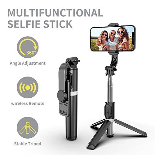 Selfie Stick Tripod, All in One Extendable & Portable Selfie Stick with Wireless Remote Compatible with iPhone 14 13 12 11 pro Xs Max Xr X 8 7, Galaxy Note10/S20/S10/OnePlus 9/9 PRO etc