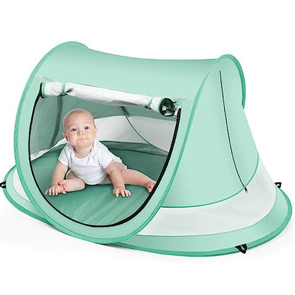 Baby Beach Tent,Large Pop Up Beach Tent Sun Shade for Beach,Portable Baby Travel Tent with Mosquito Net,Indoor Baby Play Tent,UPF 50+ UV Protection Sun Shelters