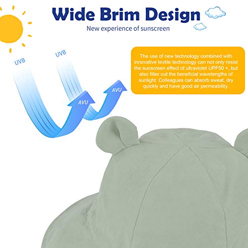 Zando Baby Boy Sun Hat 0-6 Months Newborn UPF 50+ Wide Brim Toddler Sun Protective Bucket Hat Outdoor Cotton Newborn Infant Hats for Baby Boys Hats Adjustable Summer Beach Cap Green 3-6 Months