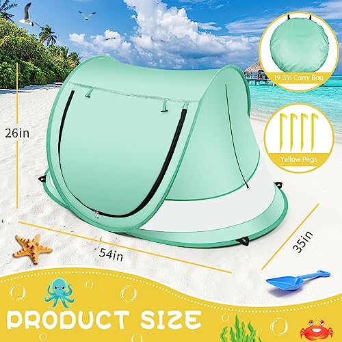 Baby Beach Tent,Large Pop Up Beach Tent Sun Shade for Beach,Portable Baby Travel Tent with Mosquito Net,Indoor Baby Play Tent,UPF 50+ UV Protection Sun Shelters