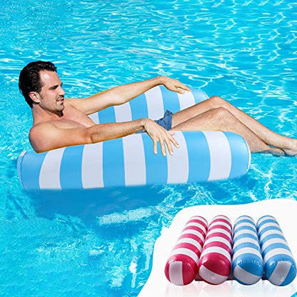 MOZSOY【2 Pack】 Premium Swimming Pool Float Hammock, Multi-Purpose Inflatable Hammock (Saddle, Lounge Chair, Hammock, Drifter), Water Hammock Lounge …