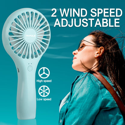 TriPole Mini Handheld Fan Battery Operated Small Personal Portable Speed Adjustable USB Rechargeable Fan Cute Design Powerful Eyelash Fan for Stylish Kids Girls Women Men Indoor Outdoor Travelling